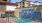 hot tub area with blue stone decor